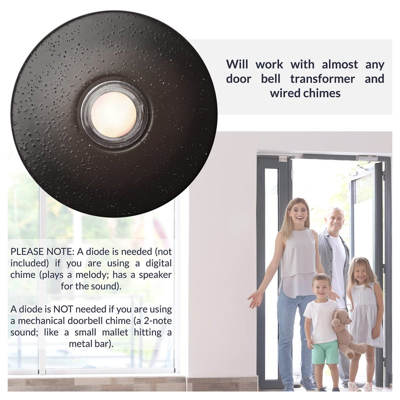 Newhouse Hardware ORB5WL Lighted Doorbell Button, 1-Pack, Oil-Rubbed Bronze - Image 5